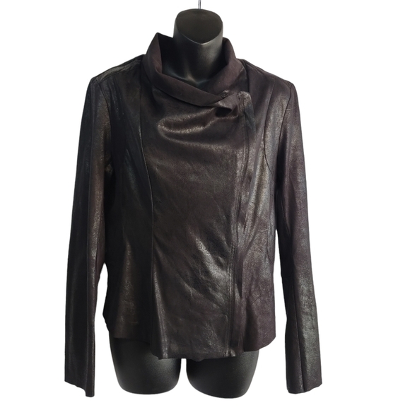 Calvin Klein Women's Black Faux Leather Jacket Size S/P - Picture 1 of 8